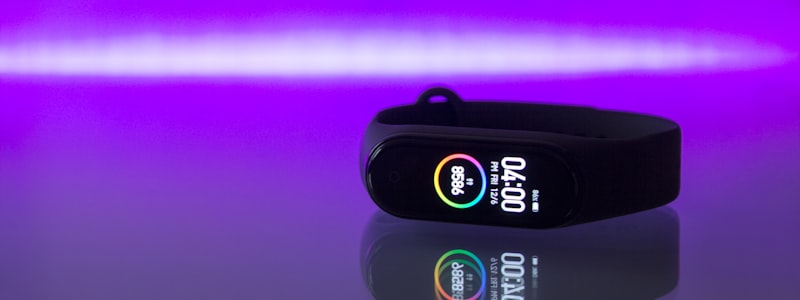 智能运动手表与心率监测设备特写