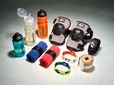 运动水壶、护具等各类配件集合